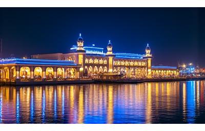 Illuminated Central Souq from the water